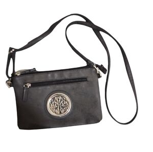 Brown crossbody tree of Life handbag faux leather